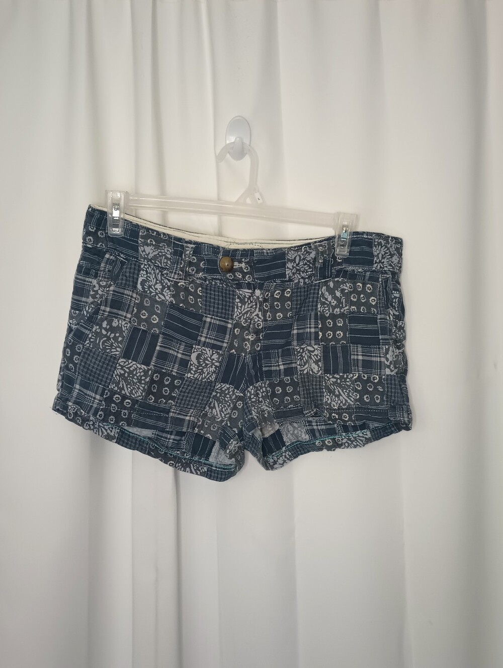 Vtg American Eagle Y2K Miro Mini Shorts S 14 Patchwork Bohemian Festival